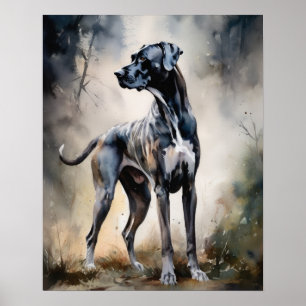 Great Dane Dog Art Print Poster