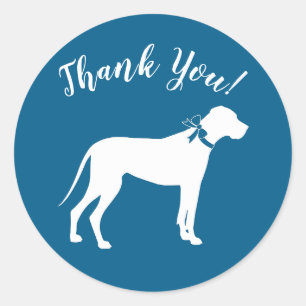Great Dane Dog Baby Shower Puppy Blue Boy Classic Round Sticker