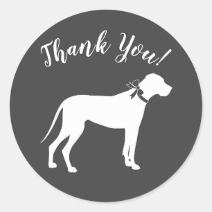 Great Dane Dog Baby Shower Puppy Grey Classic Round Sticker