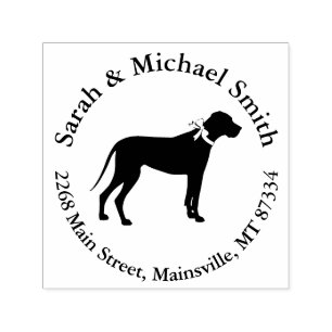 Great Dane Dog Baby Shower Puppy Grey Self-inking Stamp