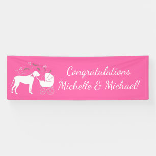 Great Dane Dog Baby Shower Puppy Pink Girl Banner