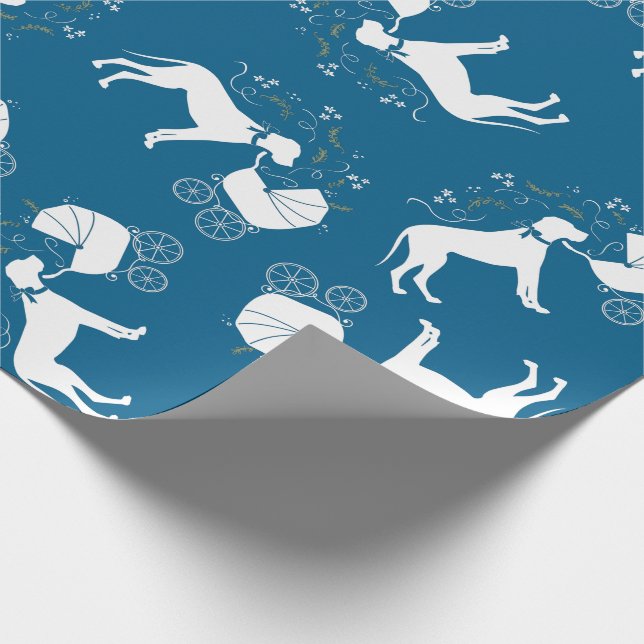Great Dane Dog Baby Shower Wrapping Paper (Corner)