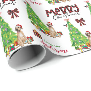 Great Dane Dog, Bird and Christmas Tree Wrapping Paper