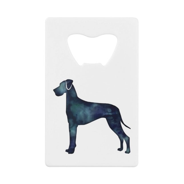 Great Dane  Dog Black Watercolor Silhouette (Front)