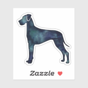 Great Dane Dog Black Watercolor Silhouette