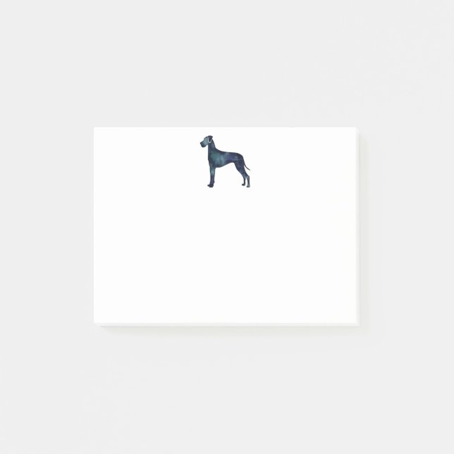 Great Dane  Dog Black Watercolor Silhouette Post-it Notes (Front)