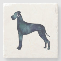 Great Dane Dog Black Watercolor Silhouette