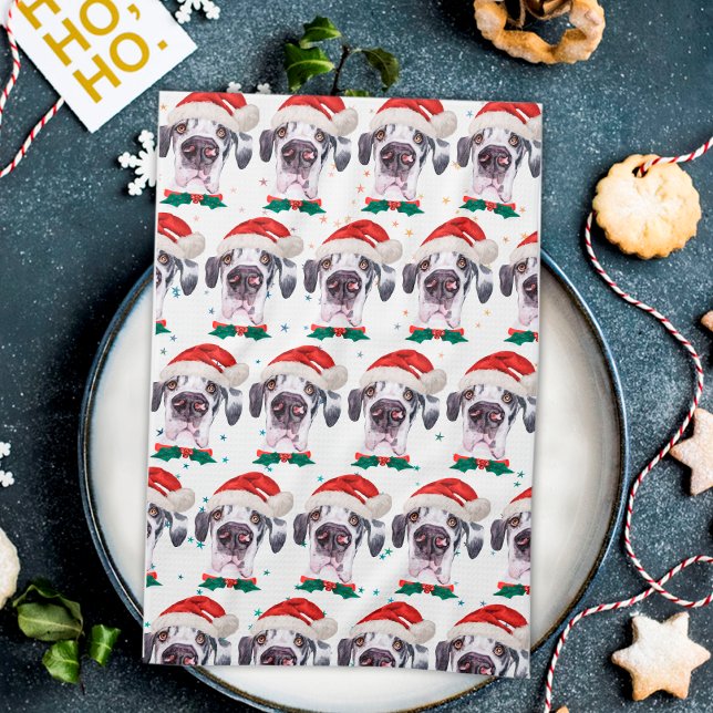 Great Dane Dog Breed Christmas Stars Tea Towel (Creator Uploaded)