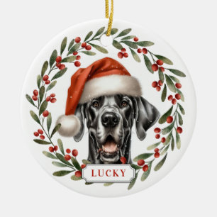 Great Dane Dog Ceramic Circle Ornament