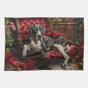 Great Dane Dog Christmas Festive Tea Towel