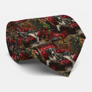 Great Dane Dog Christmas Festive Tie