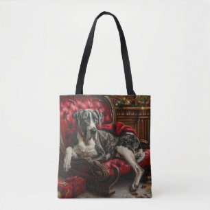Great Dane Dog Christmas Festive Tote Bag