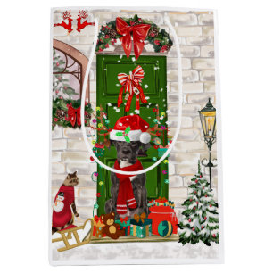 Great Dane Dog Christmas Medium Gift Bag