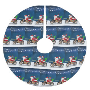 Great Dane dog Christmas Santa Claus Brushed Polyester Tree Skirt