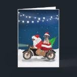 Great Dane dog Christmas Santa Claus  Card<br><div class="desc">A Santa claus riding bike delivering Christmas tree and Great Dane dog as gift is a perfect Christmas gift idea for someone who love this dog breed.</div>