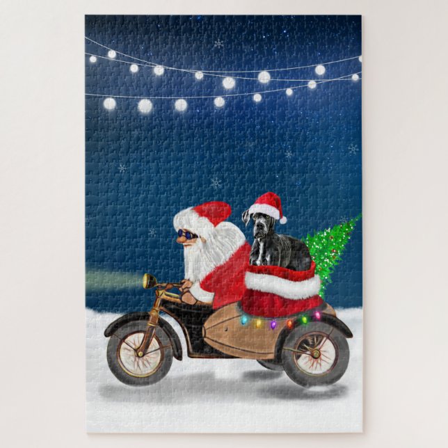 Great Dane dog Christmas Santa Claus   Jigsaw Puzzle (Vertical)