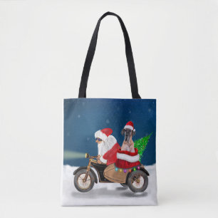Great Dane dog Christmas Santa Claus Tote Bag