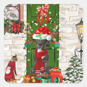 Great Dane Dog Christmas   Square Sticker