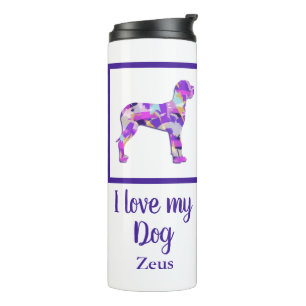Great Dane Dog Cute Pet Silhouette Purple PY&B Thermal Tumbler