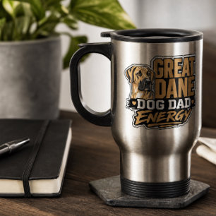Great Dane Dog Dad Energy Travel Mug