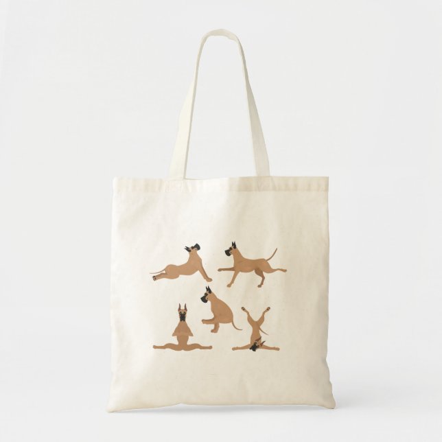 Great Dane dog doing yoga Tote bag (Front)