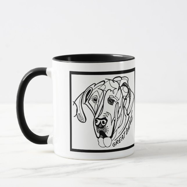Great Dane Dog Doodle Mug (Left)