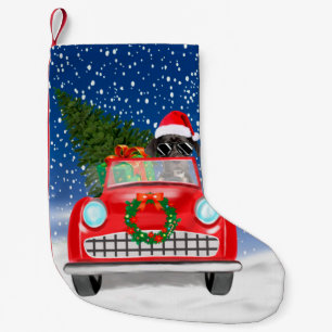 Great Dane Dog Driving Car In Snow Christmas Small Christmas Stocking