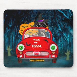 Great Dane Dog Driving Car Scary Halloween Mouse Mat