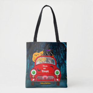 Great Dane Dog Driving Car Scary Halloween Tote Bag