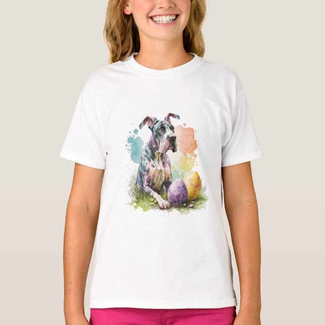 Great Dane Dog Easter Egg, Happy Easter Great Dane T-Shirt (Front)