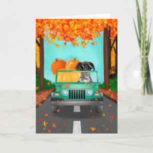 Great Dane Dog Fall Pumpkin Card