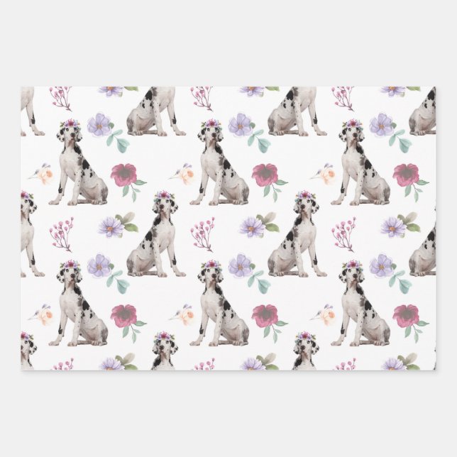 Great Dane Dog Fan, Men Women & Kids, Dog Lover Wrapping Paper Sheet (Front)