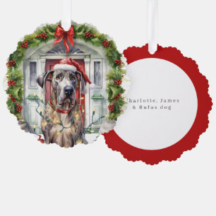 Great Dane Dog Front Door Christmas Tree Decoration Card