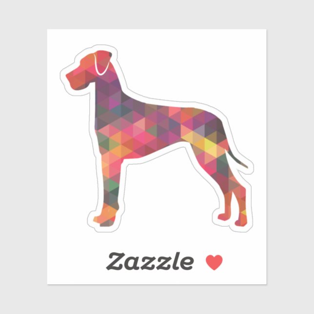 Great Dane Dog Geometric Pattern Silhouette Multi (Sheet)