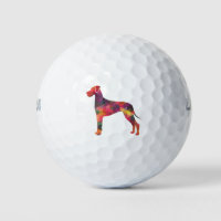 Great Dane Dog Geometric Pattern Silhouette Multi