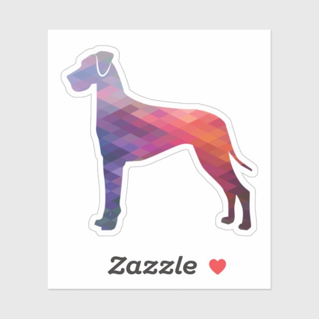 Great Dane Dog Geometric Silhouette Purple (Sheet)