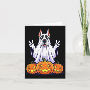 Great Dane Dog Ghost Pumpkin Boo Halloween Kids Me Card