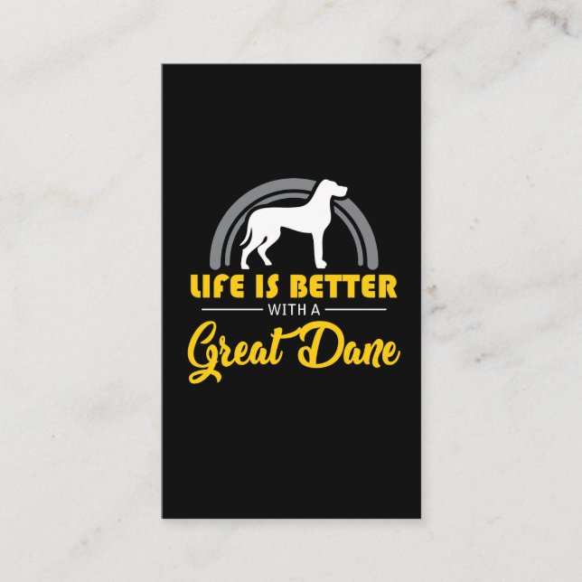 Great Dane Dog Gift - Pet Owner Animal Love Business Card (Front)