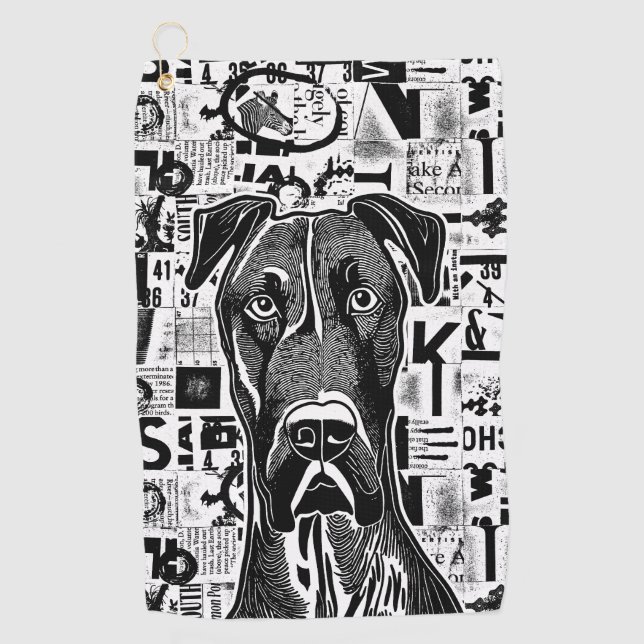 Great Dane Dog Golf Towel (Front)