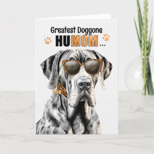 Great Dane Dog Greatest HuMOM Mother's Day Holiday Card