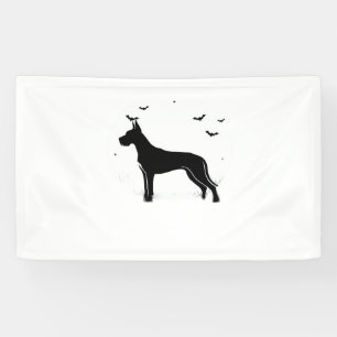Great Dane Dog – Halloween Moon Silhouette Classic Banner