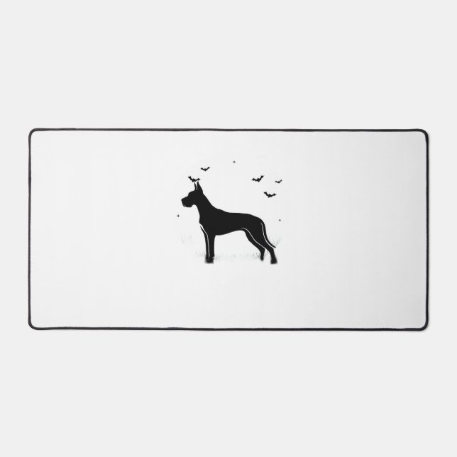Great Dane Dog – Halloween Moon Silhouette Classic Desk Mat (Front)