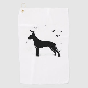 Great Dane Dog – Halloween Moon Silhouette Classic Golf Towel