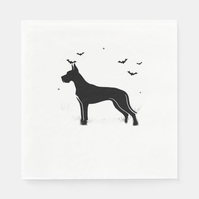 Great Dane Dog – Halloween Moon Silhouette Classic Napkin (Front)