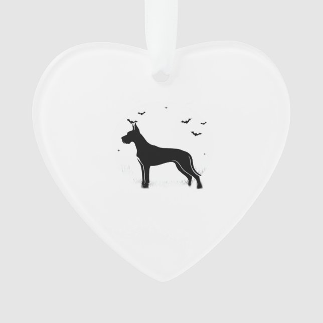 Great Dane Dog � Halloween Moon Silhouette Classic Ornament (Front)