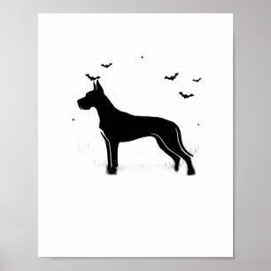 Great Dane Dog – Halloween Moon Silhouette Classic Poster