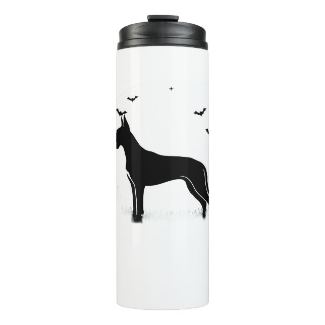 Great Dane Dog – Halloween Moon Silhouette Classic Thermal Tumbler (Front)
