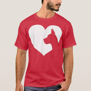 Great Dane Dog Heart Silhouette Great Dane T-Shirt