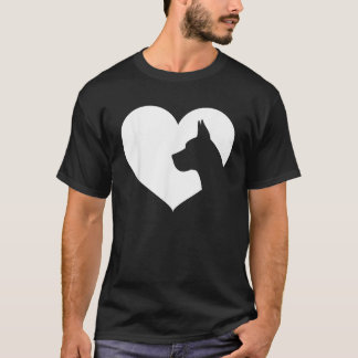 Great Dane Dog Heart Silhouette Great Dane  T-Shirt