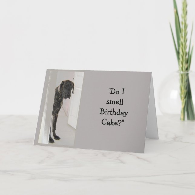 Great Dane Dog Humour Birthday Cake Fun Card (Front)